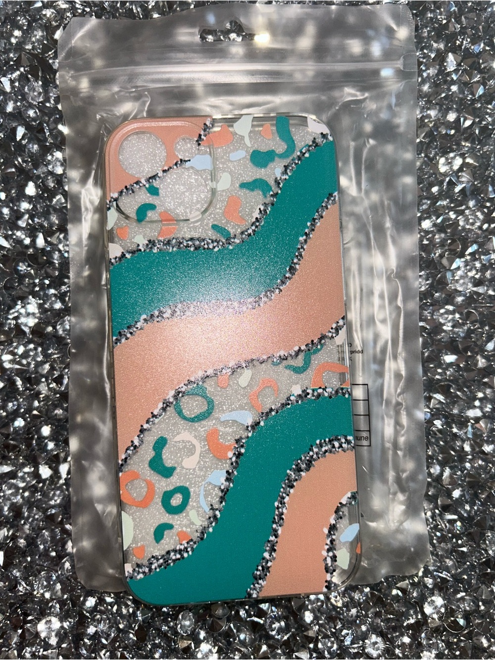 iPhone 15 plus Teal & Peach Wave Phone Case - Stylish Protection